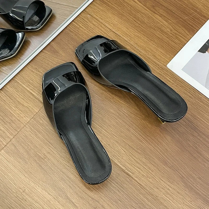Women High Heel Sandals Summer New Fashion Square Toe Open Toe Women Elegant Casual Comfortable Black High Heel Sandals