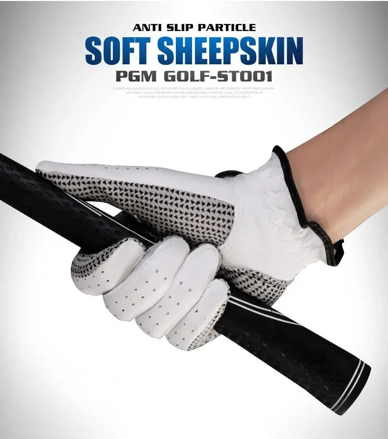 PGM Golf Gloves,Men’s Left Right Hand Soft Breathable Sheepskin Sport Gloves,Slip-resistant Golf Male Training Accessories