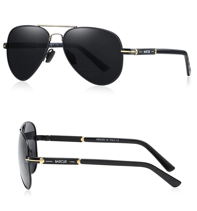 BARCUR Polarized Mens Sunglasses Pilot Sun Glasses for Men Accessories Driving Fishing Hiking Eyewear Oculos Gafas De Sol