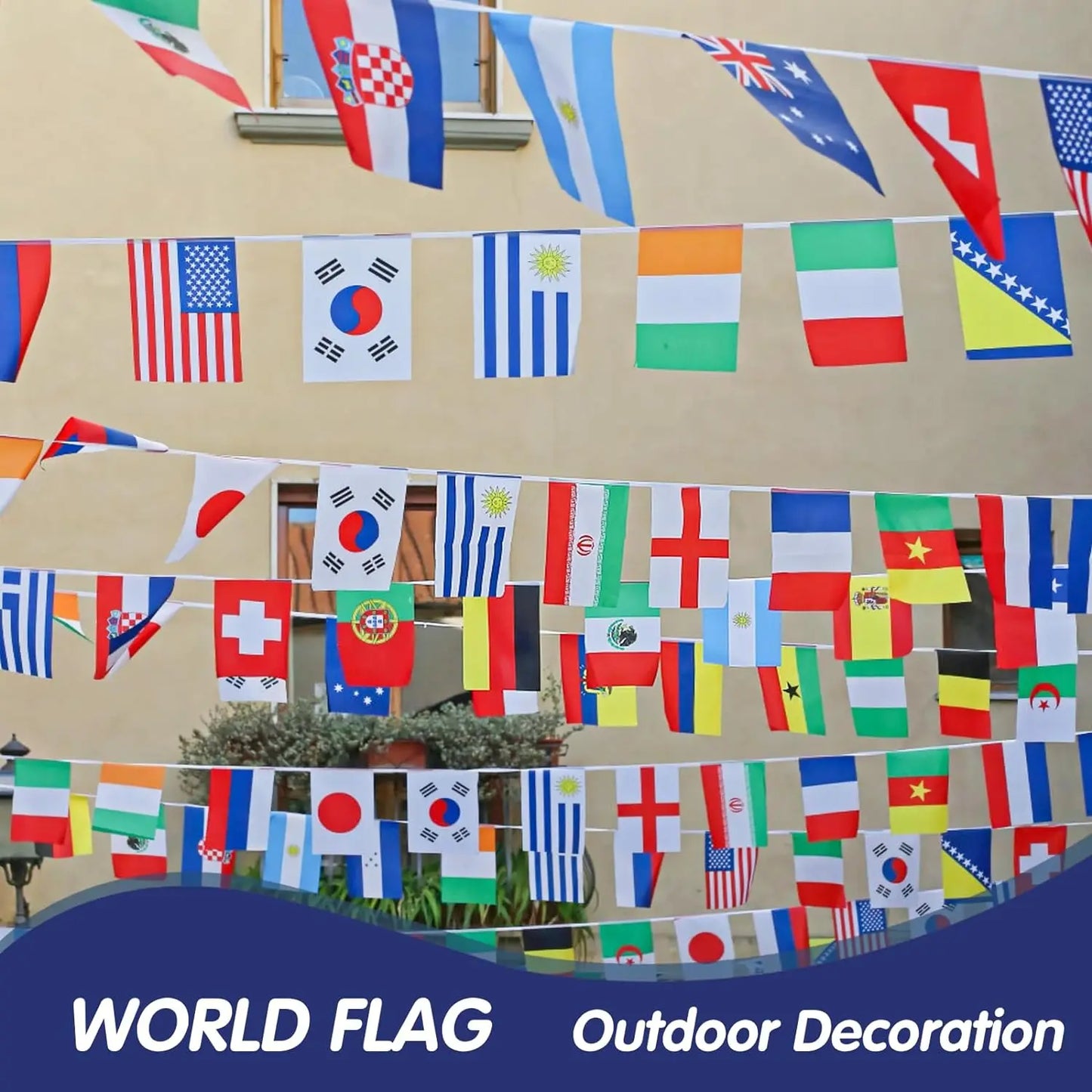 World Flags International Flags 100 Countries Hanging String Flags National Bunting Pennant Banner for Sports School Club