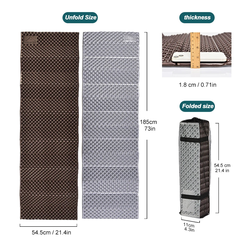 Ultralight Folding Egg Nest Camping Pad Portable Foam Sleeping Mat with Storage Bag for Outdoor Hiking Backpacking Camping