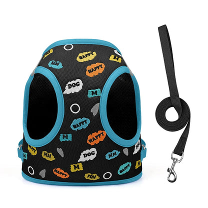 Reflective Pet Harness And Leash Set For Dogs And Cats No Pull Vest Mesh