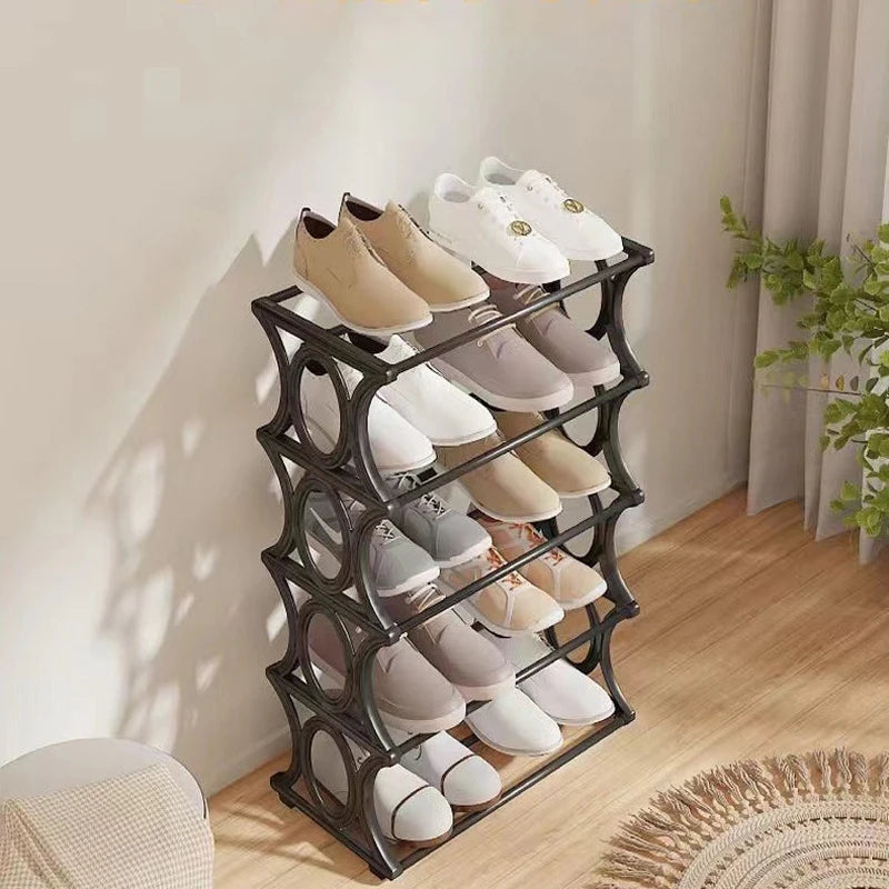 4-6 Tier Metal Shoe Rack Shoe Storage Organizer, Freestanding Durable Narrow Shoe Rack, Vertical Slim Shoe Tower, Multifunctional Heavy-Duty Storage Unit Shoe Rack, Entryway Shoe Rack Space-Saving Shoe Rack, Suitable for Clos