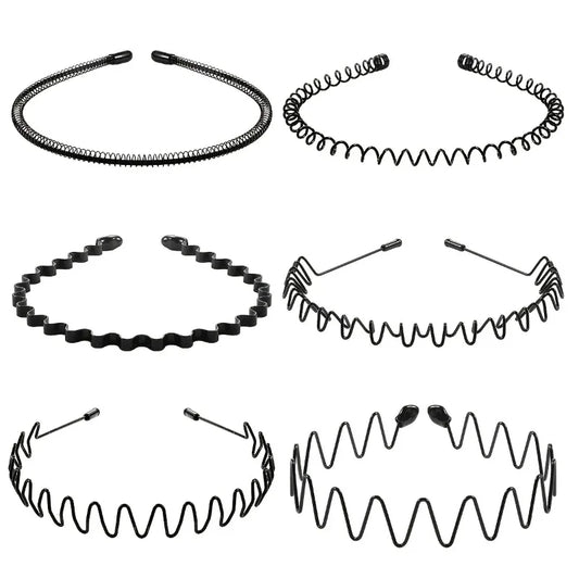 6PCS Unisex Metal Hairband, Toothed Comb Is Non - slip, Elastic and Smooth, Suitable for Outdoor Sports, Beauty Care, etc.