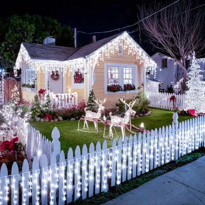 Solar Icicle String Lights – Outdoor Waterproof Fairy LEDs