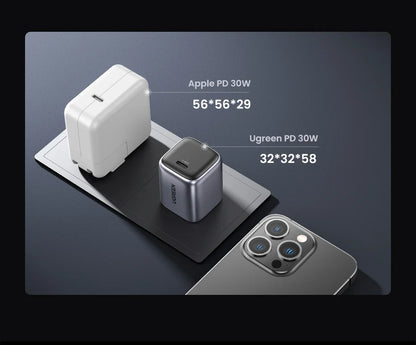 GaN 30W USB C Fast Charger PD3.0 For iPhone 15 14 13, iPad Pro, Samsung, Xiaomi