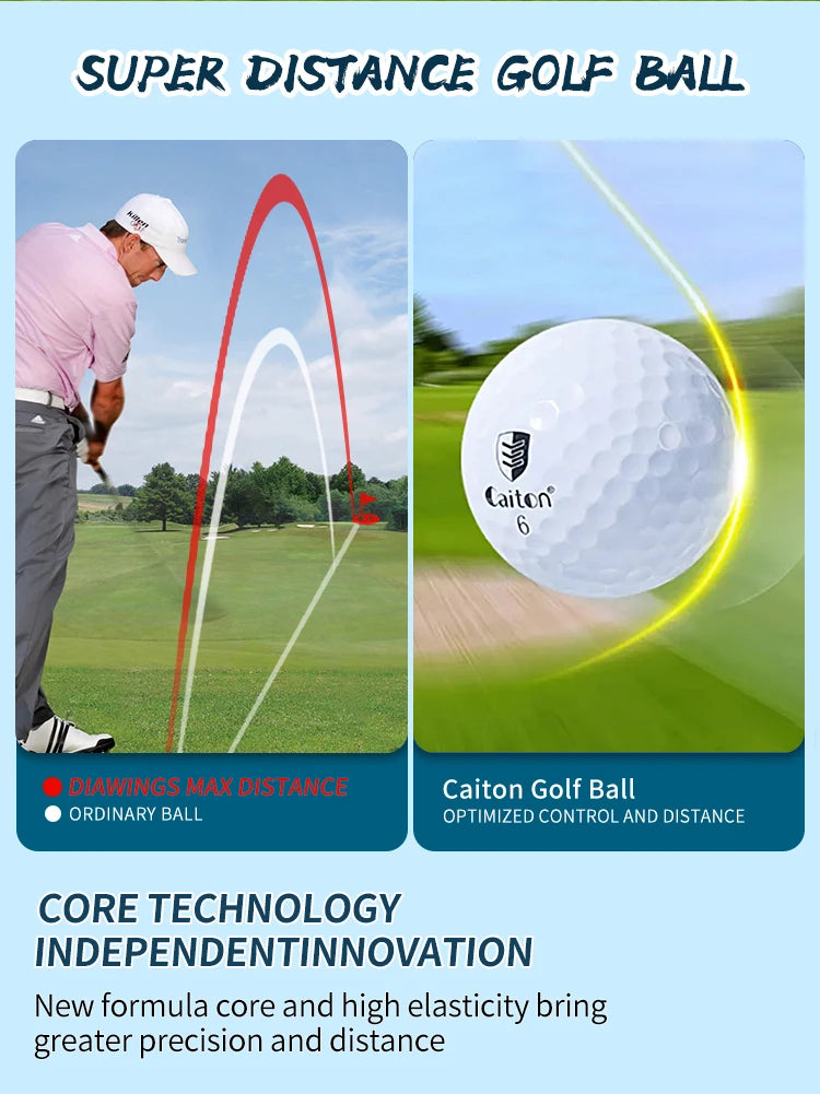 Caiton 100pcs 3-Layer Golf Balls - High Performance, Long Distance, Spin Control, Durable, High Accuracy - Training & All Levels