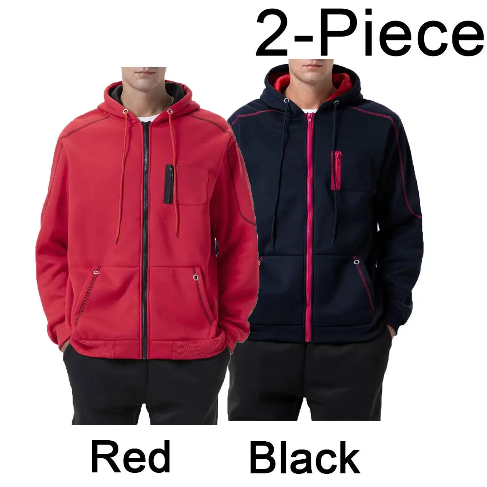 Men's Hoodie Black White Army Green Red Hooded Color Block Fleece Cool Casual Winter Clothing Apparel Hoodies Sweatshirts