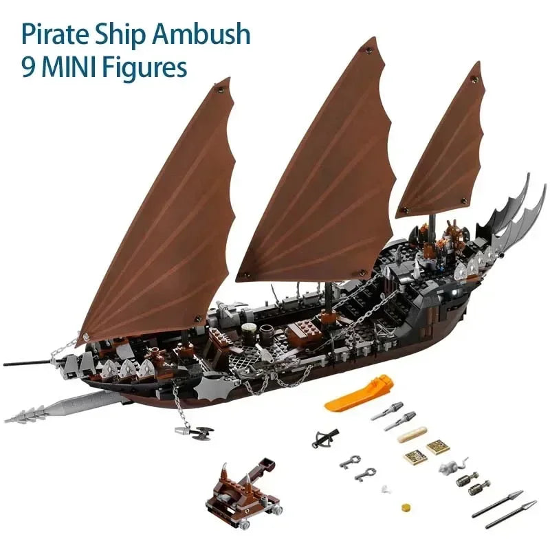 Ghost Pirate Ship Ambush Building Blocks Bricks Boat Kids  Birthday DIY Educational Toy Boy Adult Kids Gifts Toys 806PCS