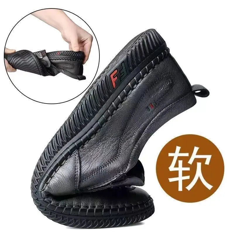 Men PU Leather Loafers Slip-On Non-Slip Breathable Casual Shoes