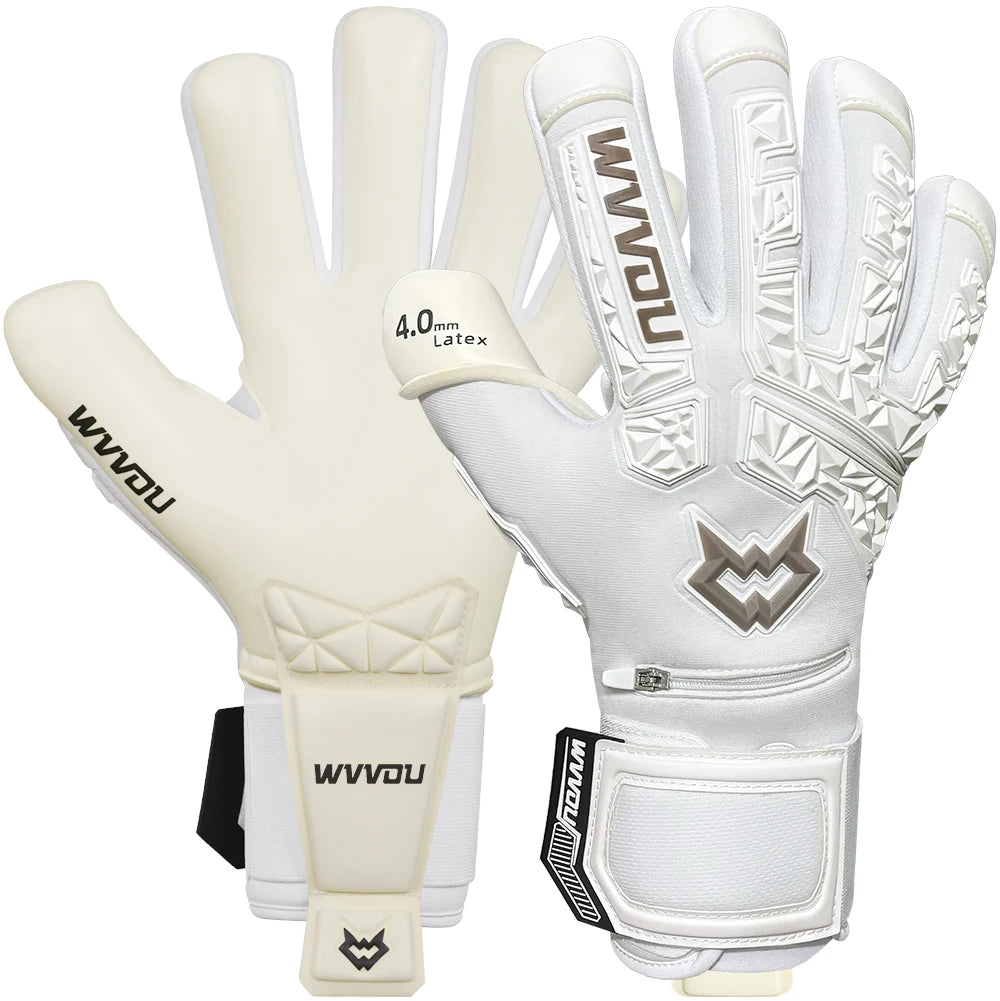WVVOU Soccer Goalie Gloves for Adults and Youth, High Performance Goalkeeper Gloves with 5 Detachable Finger Saves