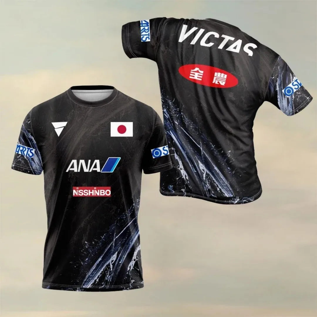 2025 summer new men's fast drying tennis short sleeve ultra thin fitness sports breathable T-shirt sweat absorbent table tennis