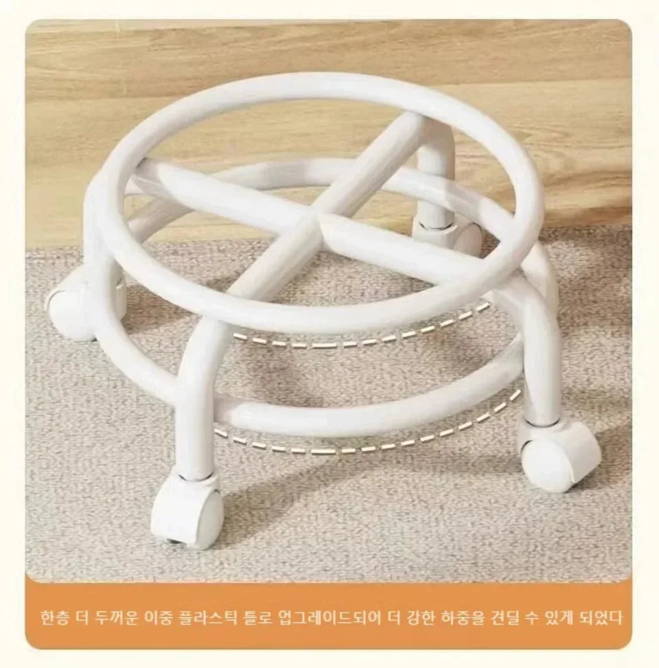 Household Backrest Pulley Low Stool Waist Protection 360 Degree Rotating Versatile Round Stools Modern Simple Universal Wheel