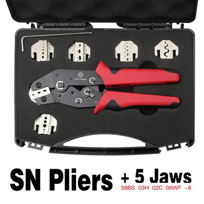 6 In 1 Crimping Pliers Kit With Five Jaws For 2.8 4.8 6.3 Terminals Insulated
