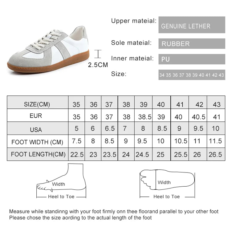 AIYUQI Women's Sneakers 2025 New Genuine Leather Ladies Moral Training Shoes Casual Spring Flat Shoes Women