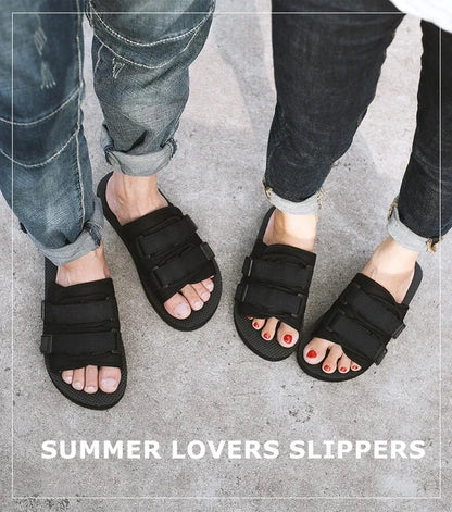 Canvas Slippers With Hook-and-Loop Closure For Men Casual Style