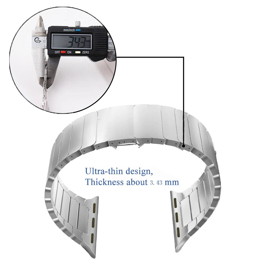 Luxury Stainless Steel Strap For Apple Watch Series 10 9 8 7 46mm 45mm 41mm  Link Bracelet Iwatch Ultra 2 49mm IWatch Metal Band