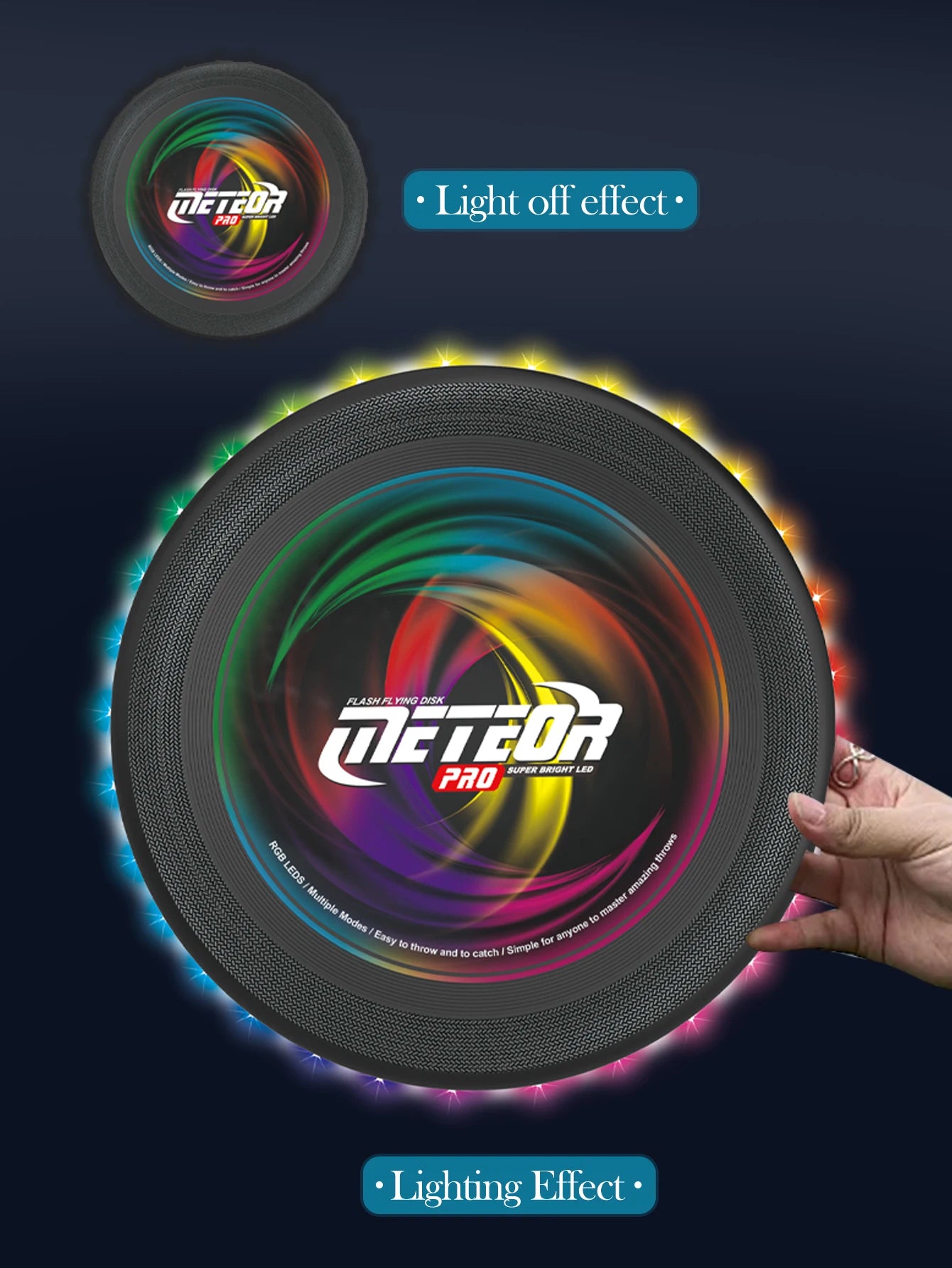 LED Flying Disc, Noctilucence Colorful Outdoor Leisure Toys Various Lighting Changes Lightweight and Fun Sport Game Gifts