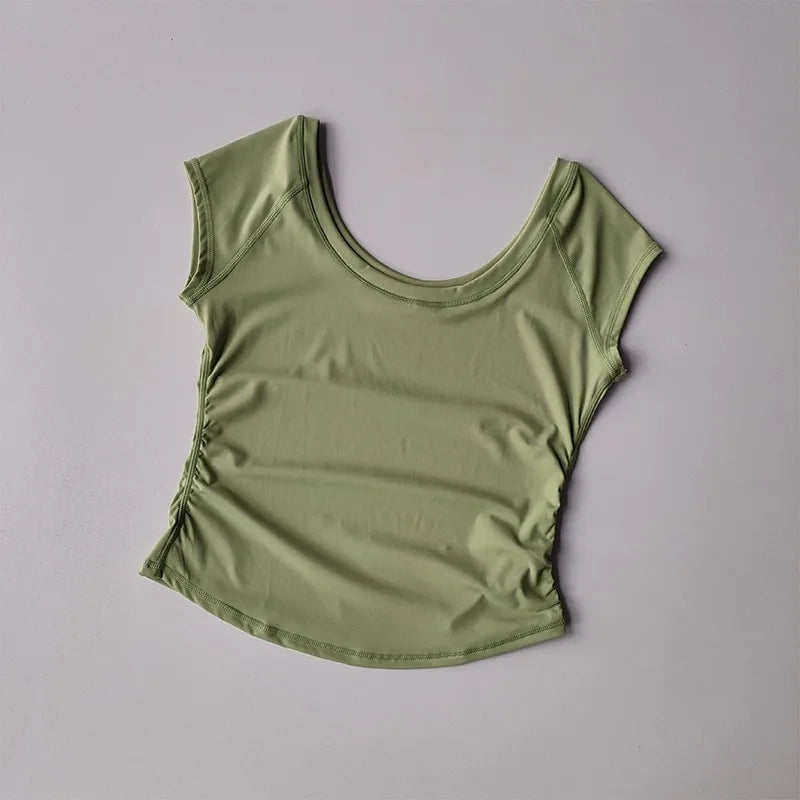 Women Fitness Sports T-shirt Tops Women Outdoor Sports Loose Short Sleeve Gym Running Female Quick Drying Breathable Yoga Shirt