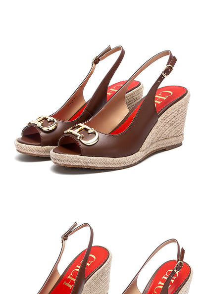 Women's Wedge Sandals Fish Mouth Open Toe Platform High Heel 8.5cm Summer Formal