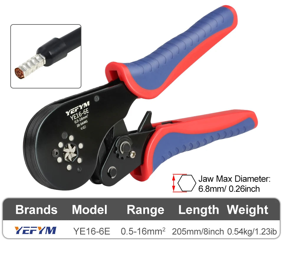 Crimping Pliers Ferrule Sleeves Tubular Terminal Tools HSC8 6-4A/6-6A/16-6E Wire Crimper Household Electrical Sets