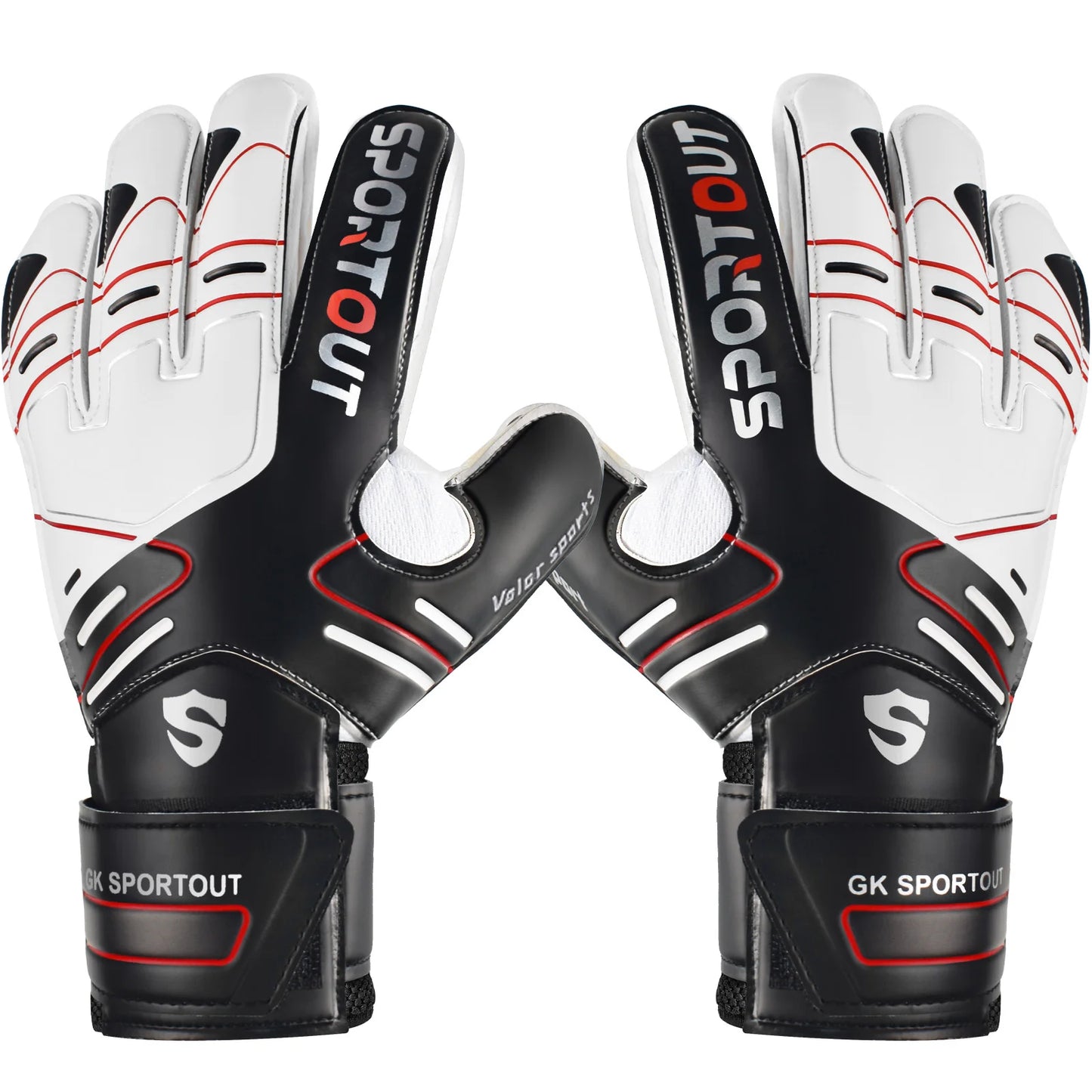 Sportout Youth&Adult Goalie Goalkeeper Gloves,Strong Grip for The Toughest Saves, with Fingerave& 4+3MM Latex