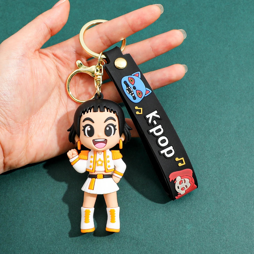 KPOP Demon Hunters Tiger Keychain – Cute PVC Key Ring for Kids & Fans