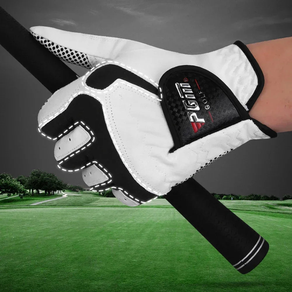 PGM Golf Gloves,Men's Left/Right Hand Anti-slip Particles Wear-resistant Gloves,Microfiber Cloth Golf Gloves ST017