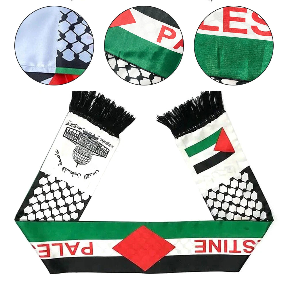 Double Side Palestine Shawl Waterproof Palestinian National Flag Shawl Sunproof Colorfast for Football Team
