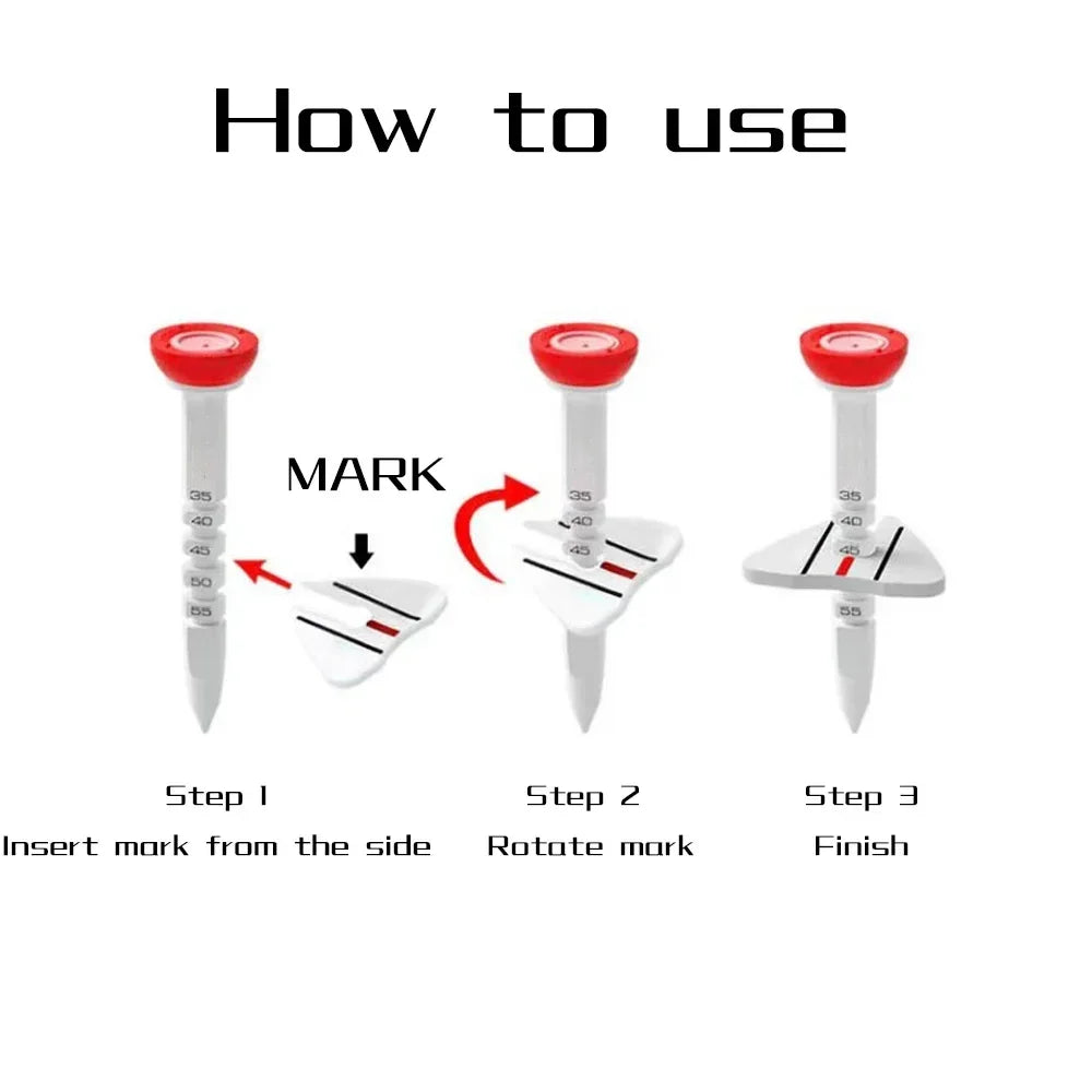 Golf Multi-functional TEE Studs, Aiming Direction, Adjustable Height 35-50mm Golf Seat Training Accessories