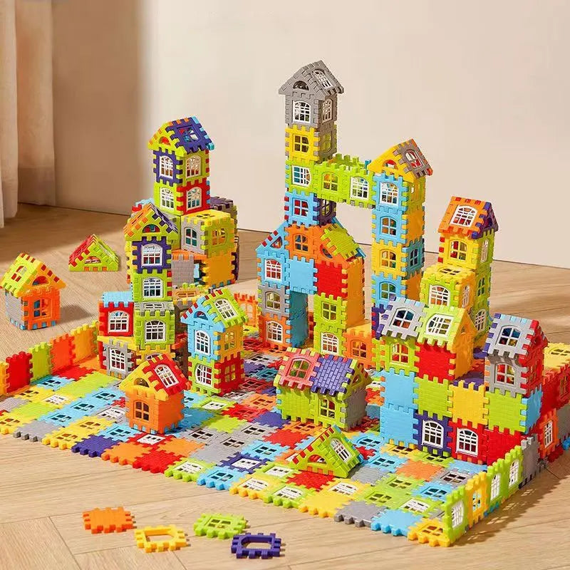 Kids House Building Blocks STEM Educational Toys Creative Construction Play Set for Children Interactive Parent-Child Activity