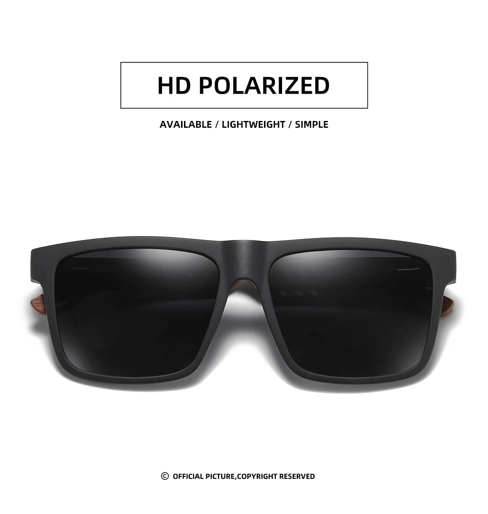 GM New Arrivals Black Wooden Polarized Sunglasses for Men Bamboo Sunglasses Red UV400 Lenses Fashion Driving Shades S5565