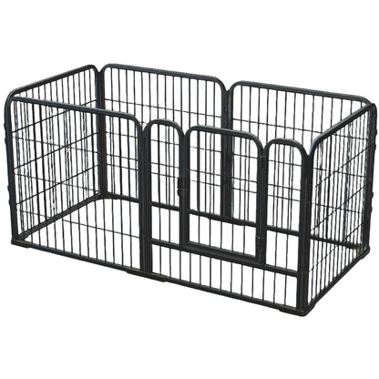6 Panel Folding Dog Fence Playpen Heavy Duty Stainless Steel
