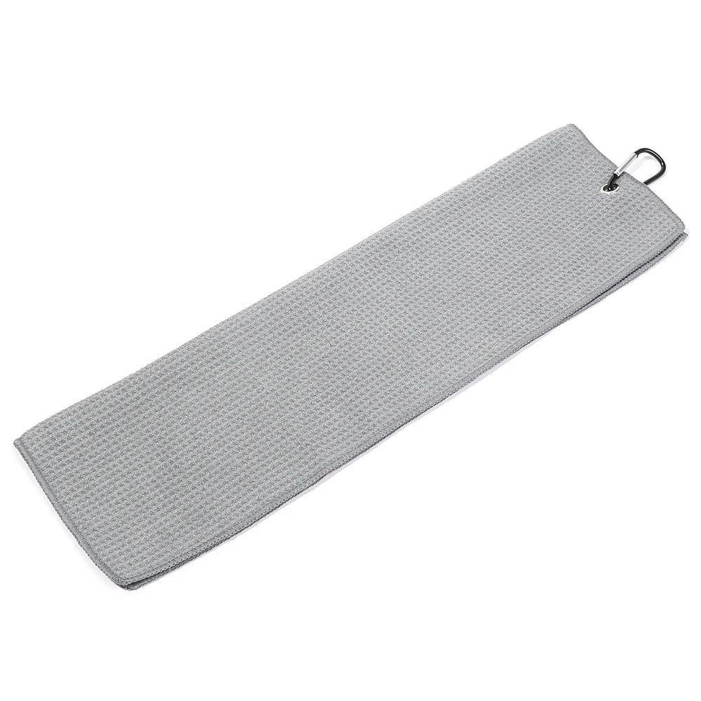 Cotton High Water Absorption Microfiber Cleaning Towels Golf Towel With Carabiner Hook Cleans Clubs