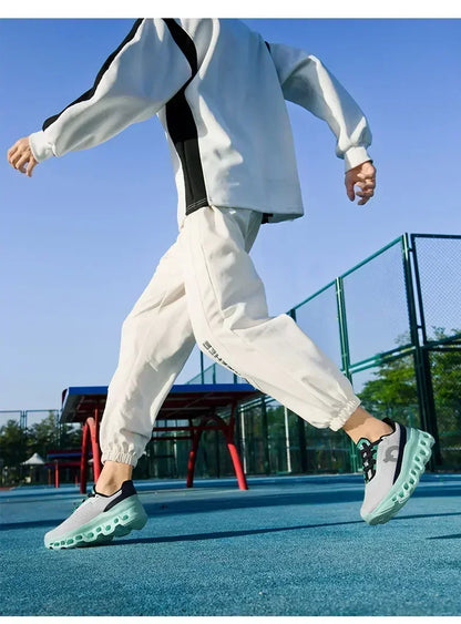 Men's Sports Shoes Breathable Polyester Upper PU Running Shoes Rubber Outsole