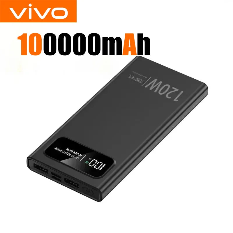 VIVO 500000mAh 120W Power Bank Fast Charging Portable Mobile Power Digital Display Large Capacity External Battery For IPhone