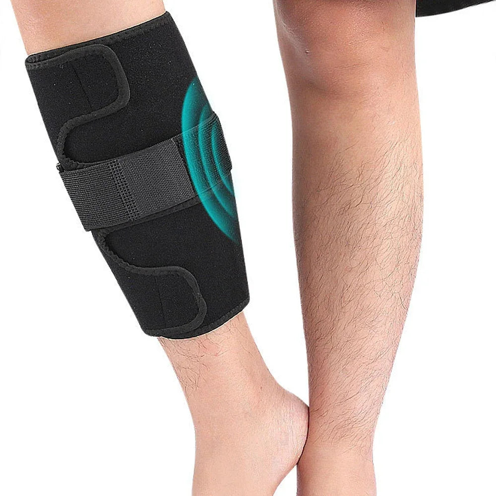 1Piece Calf Brace for Torn Calf Muscle & Shin Splint Pain - Adjustable Neoprene Compression Support Wrap for Lower Leg Injury