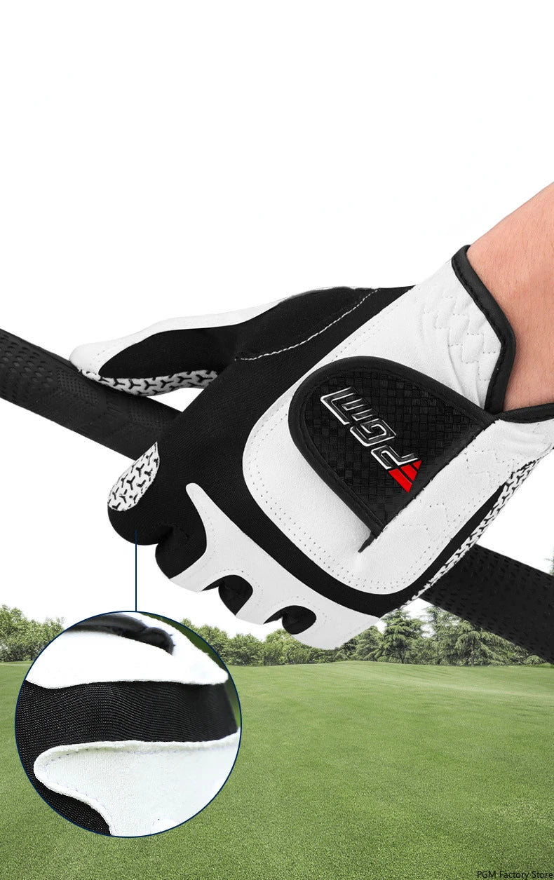 PGM Professional Golf Gloves Microfiber Cloth Fabric Breathable Non-Slip Club Swing Putting Training Glove ST037