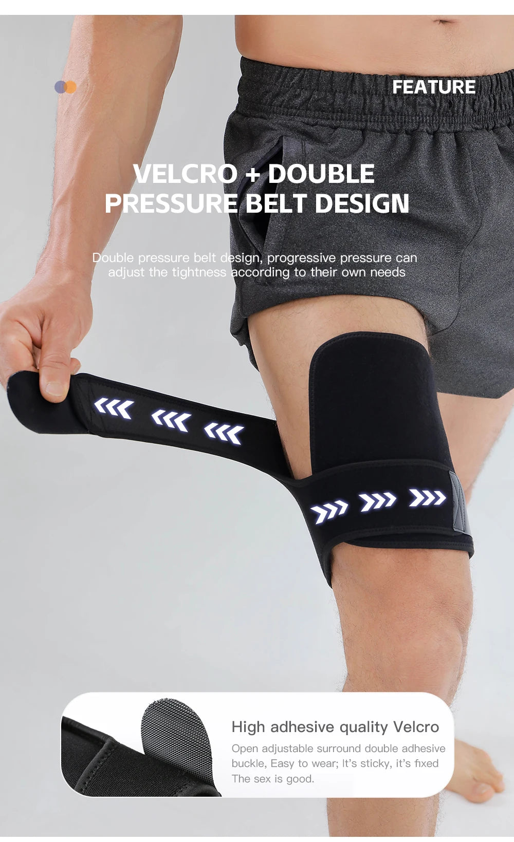 1Pc Large Thigh Support Bracket,Adjustable With Thigh Cover,Used For Groin And Limb Support,Fitness Leg Cover,Leg Protection