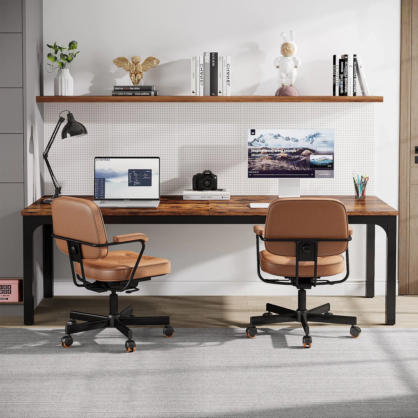 Tribesigns 78.7 Inches Extra Long Computer Desk 2 Person Desk, Double Long Desk, Workstaion for Home Office