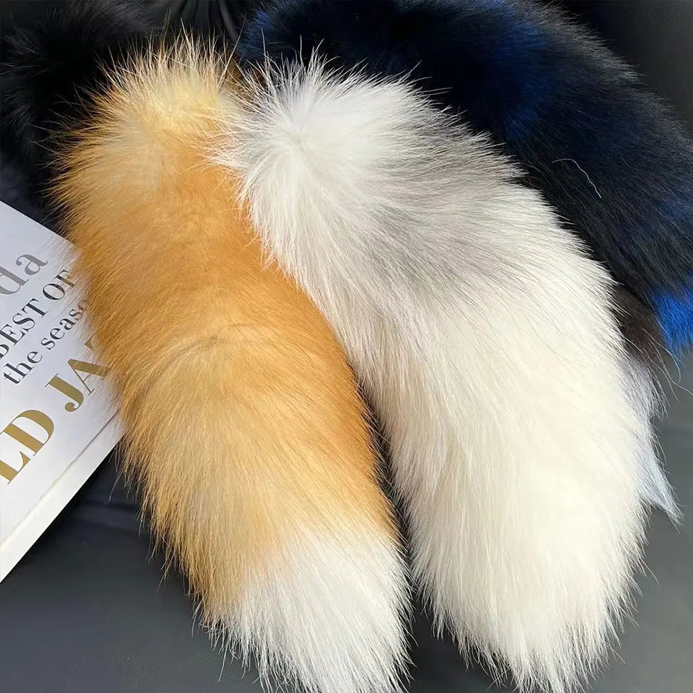 Fluffy Faux Fur Fox Tail Keychain for Bags & Keys