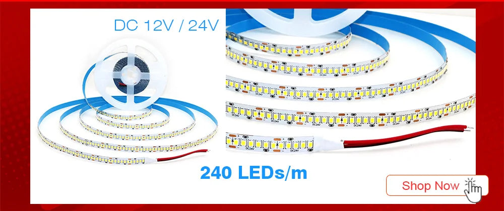 Flexible LED Strip 24V – 5m to 20m, 120 LEDs/m, Soft Lamp Bar