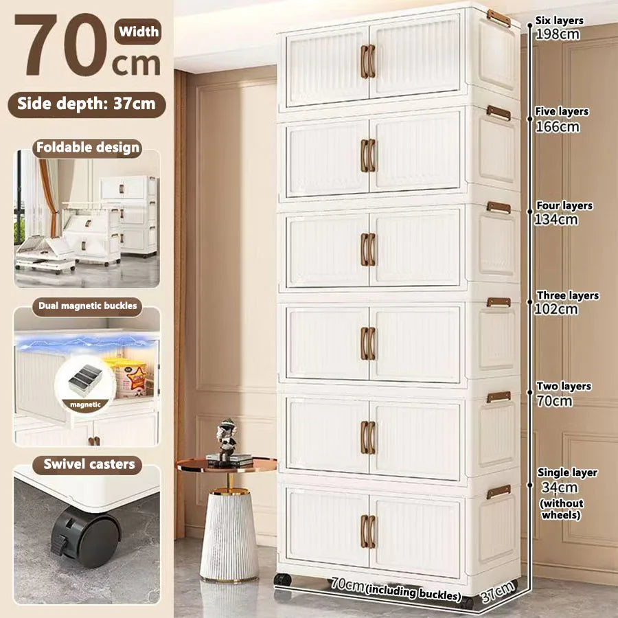 Storage Box, Household Foldable Cabinet, Storage Cabinet for Clothes, Toys, Snacks, Extra-Large Capacity Storage Cabinet, Organizing Box