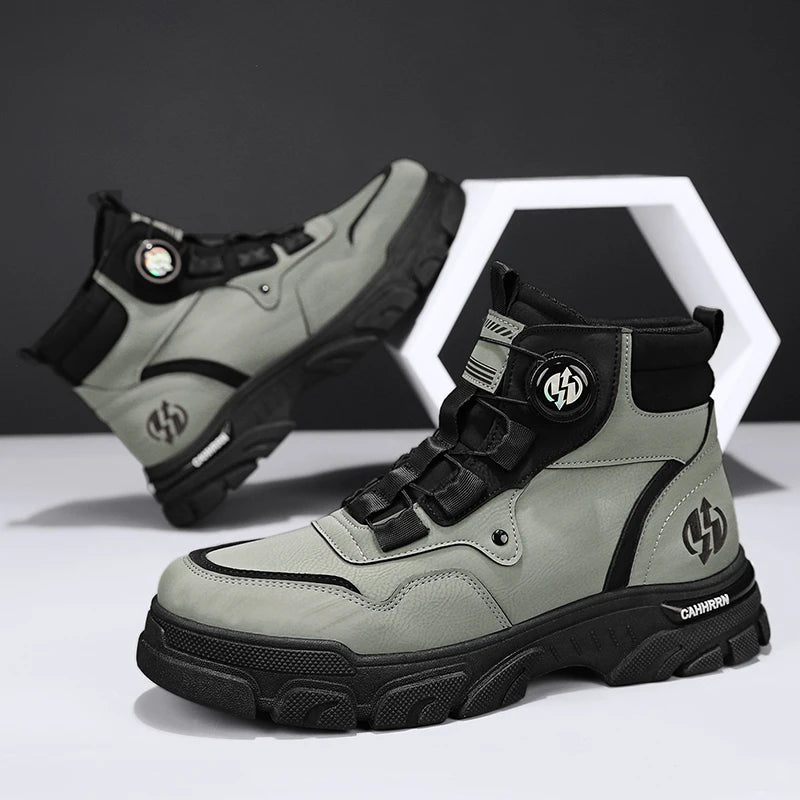 Winter Leather Boots Ankle Outdoor Work Chelsea Style