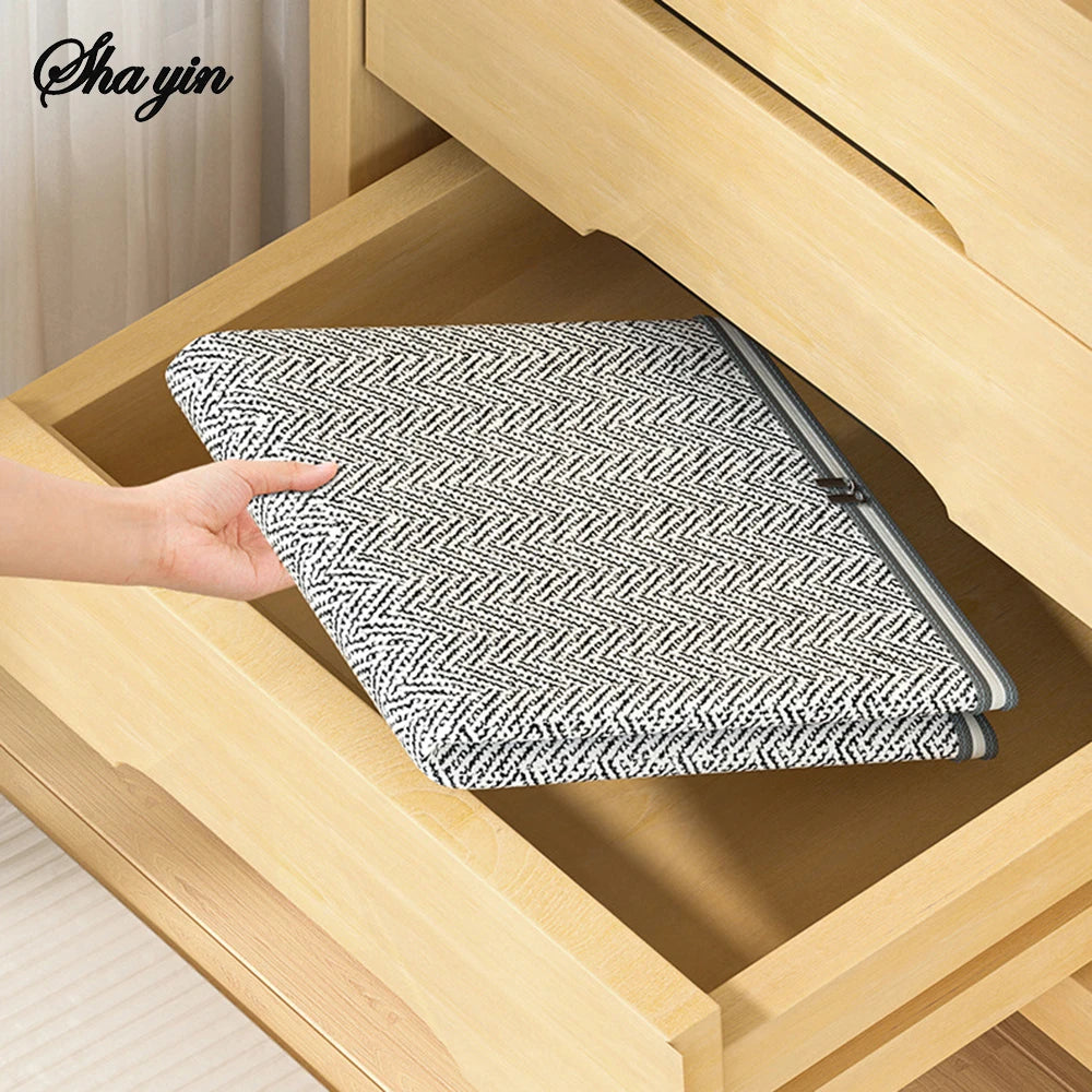 Gray Clothes Organizer Bag, Quilt Storage Bag, Wardrobe Clothes Sorting Bag, With Window Storage Bag Waterproof Storage Bag