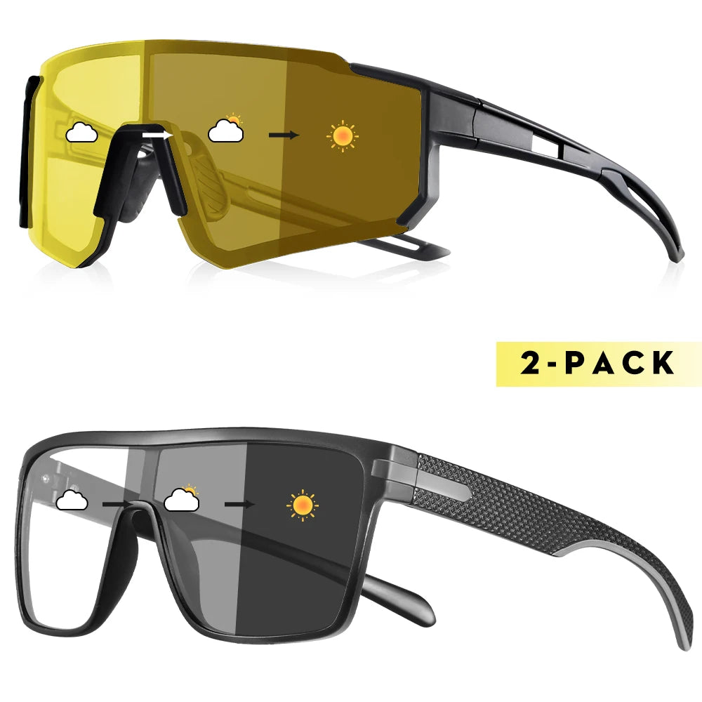 CRIXLAIS Fashion Photochromic Polarized Sunglasses Men Women Oversized Sun Glasses Male Night Vision Driving Goggles UV400