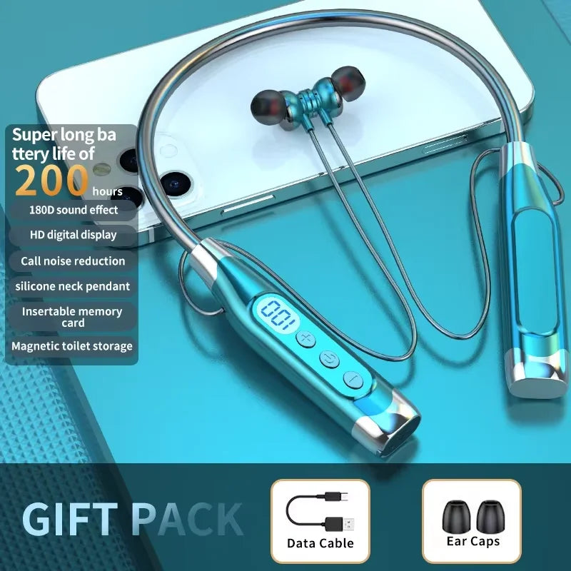 New Bluetooth Earphones Wireless Headphones Magnetic Sport Neckband Neck-hanging TWS Earbuds Wireless Blutooth Headset with Mic