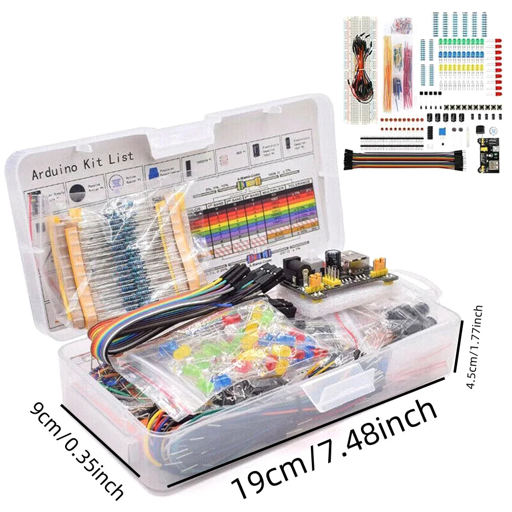 830Pcs/Box DIY Project Starter Kit For Arduino UNO R3 Kit Electronic DIY Kit Electronic Component Set With Tie-points Breadboard