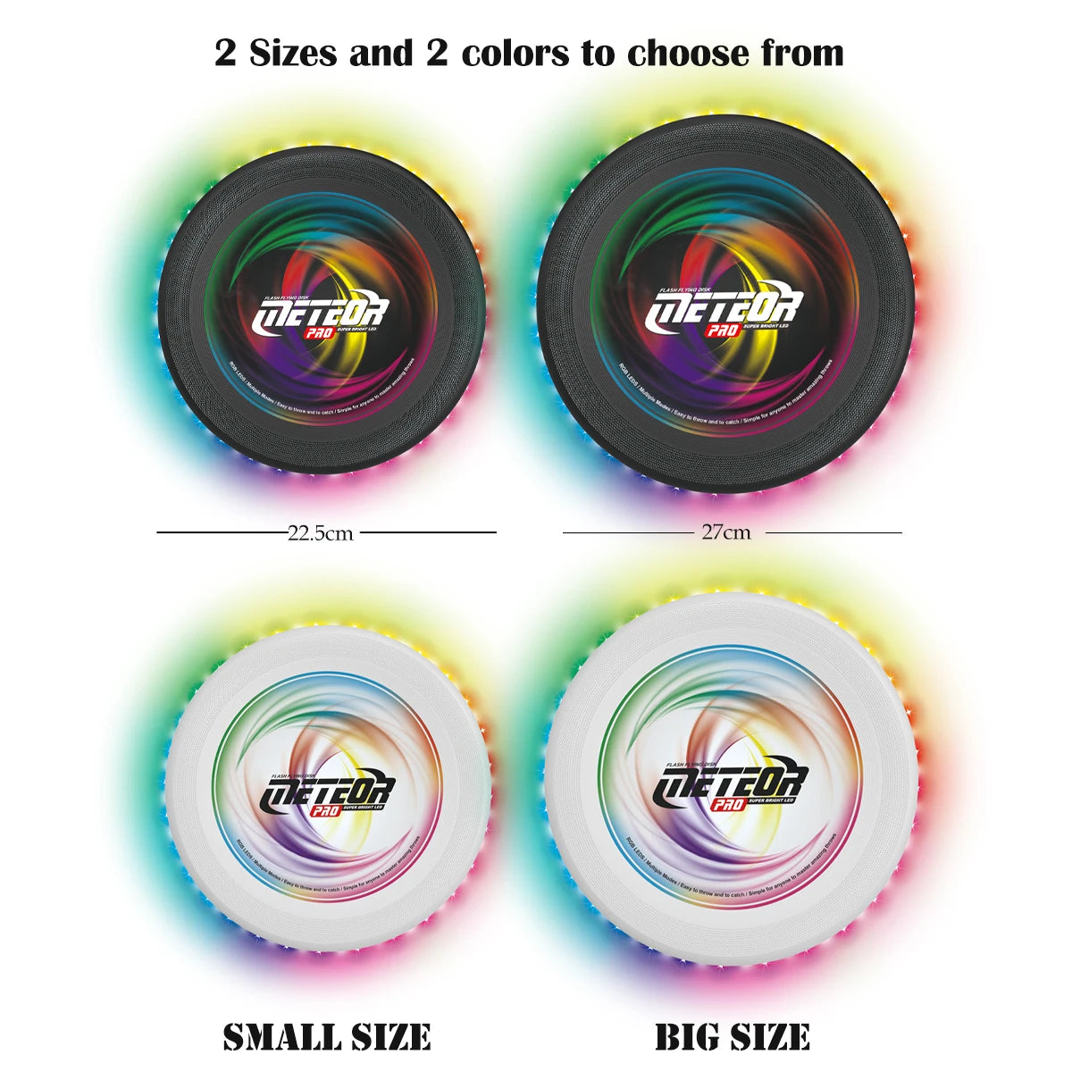 LED Flying Disc, Noctilucence Colorful Outdoor Leisure Toys Various Lighting Changes Lightweight and Fun Sport Game Gifts