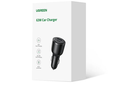 Car Charger USB C USB A PD QC 3 PPS 60W Fast Charge